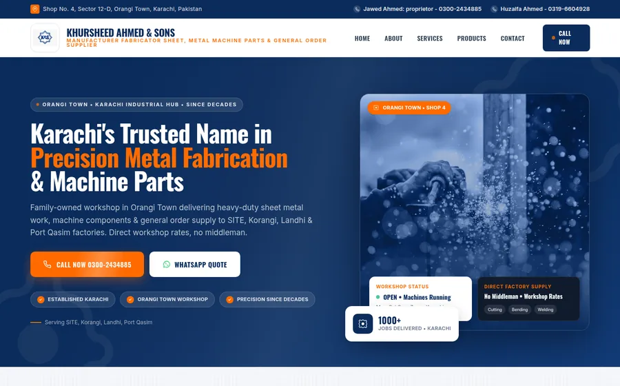 Homepage preview of Khursheed Ahmed & Sons
